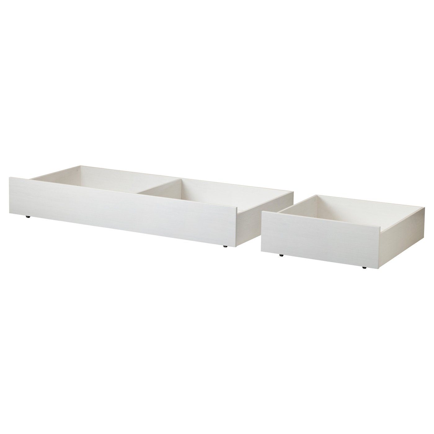 IKEA BRUSALI bed storage box, set of 2 Smooth running castors make content easily accessible. 