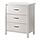 IKEA BRUSALI chest of 3 drawers Smooth running drawers with pull-out stop.