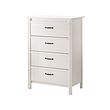 IKEA BRUSALI chest of 4 drawers Smooth running drawers with pull-out stop.