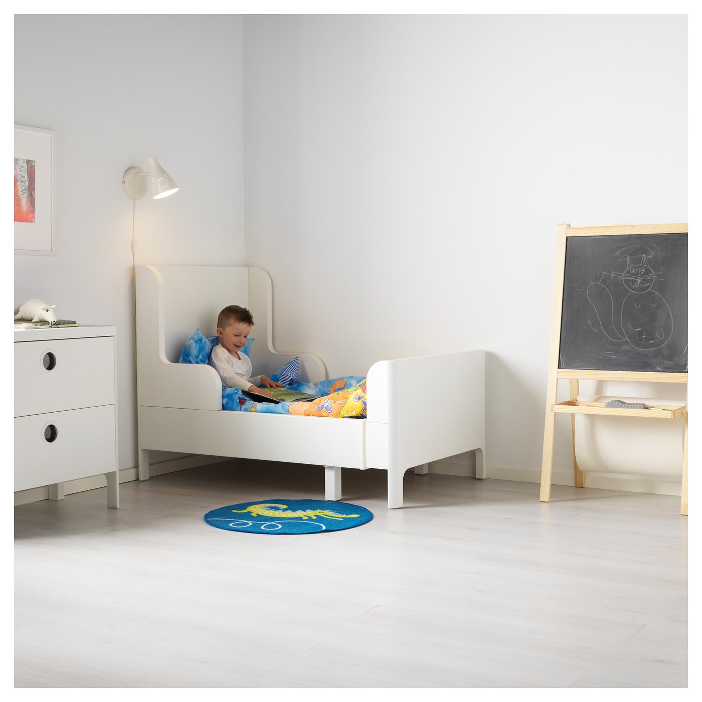 BUSUNGE Extendable bed White 80x200 cm  IKEA