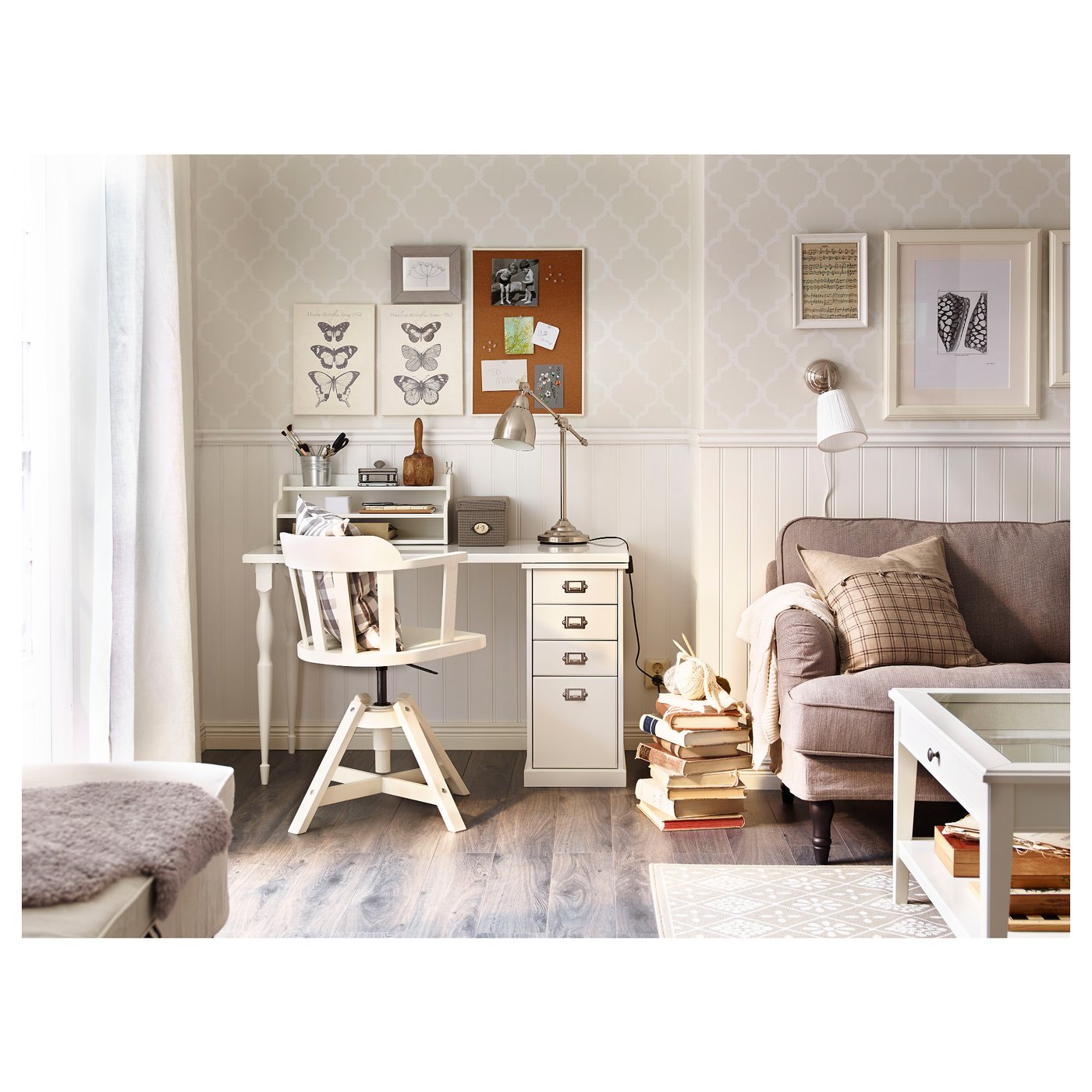 FEODOR Swivel chair with armrests White IKEA