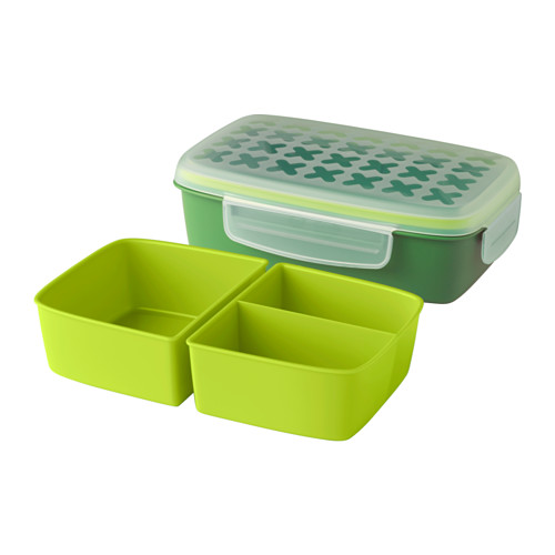 Ikea FESTMÅLTID Lunch Box Green Food Storage Organization Festmaltid