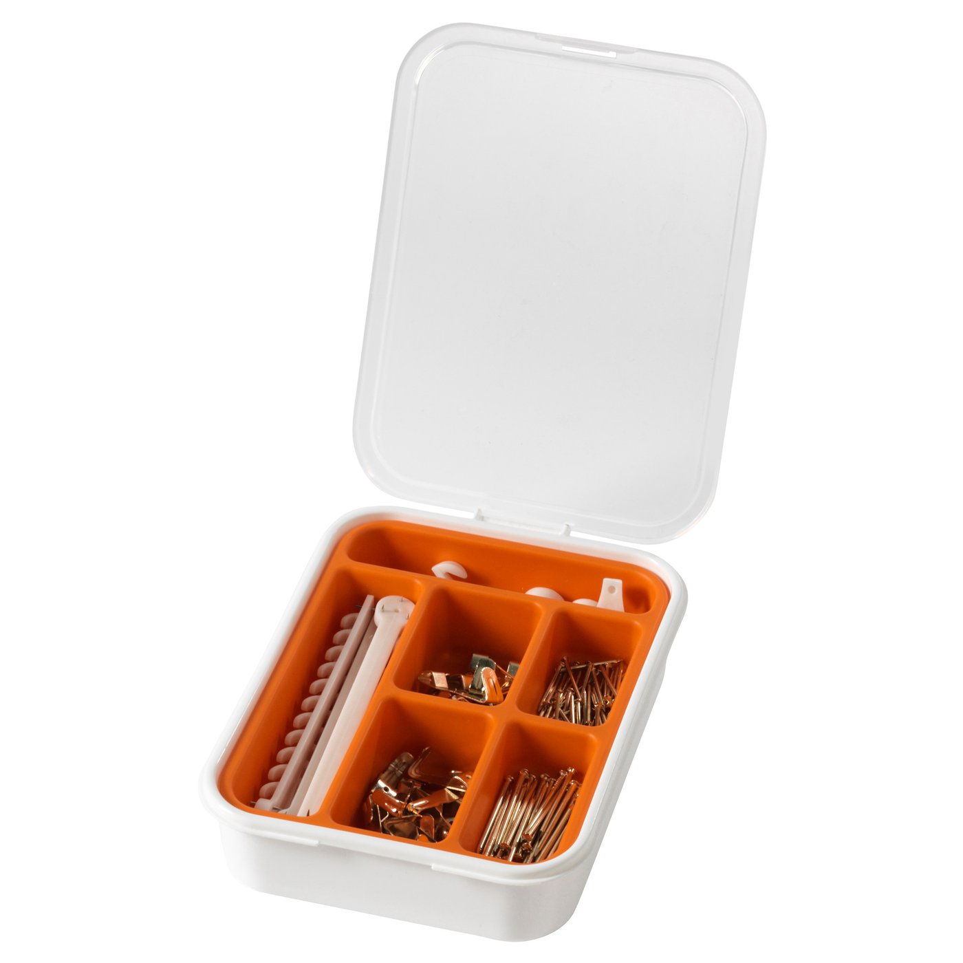 IKEA FIXA 116-piece picture hook set Can be stacked with other boxes in the FIXA series.