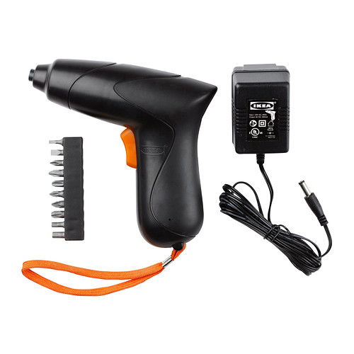 IKEA FIXA screwdriver, li-ion Cordless screwdriver with bit holder.