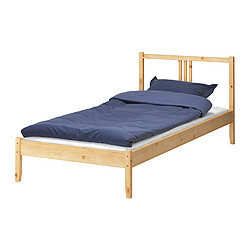 IKEA FJELLSE bed frame Made of solid wood, which is a hardwearing and warm natural material.