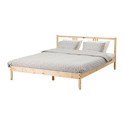 IKEA FJELLSE bed frame Made of solid wood, which is a hardwearing and warm natural material.