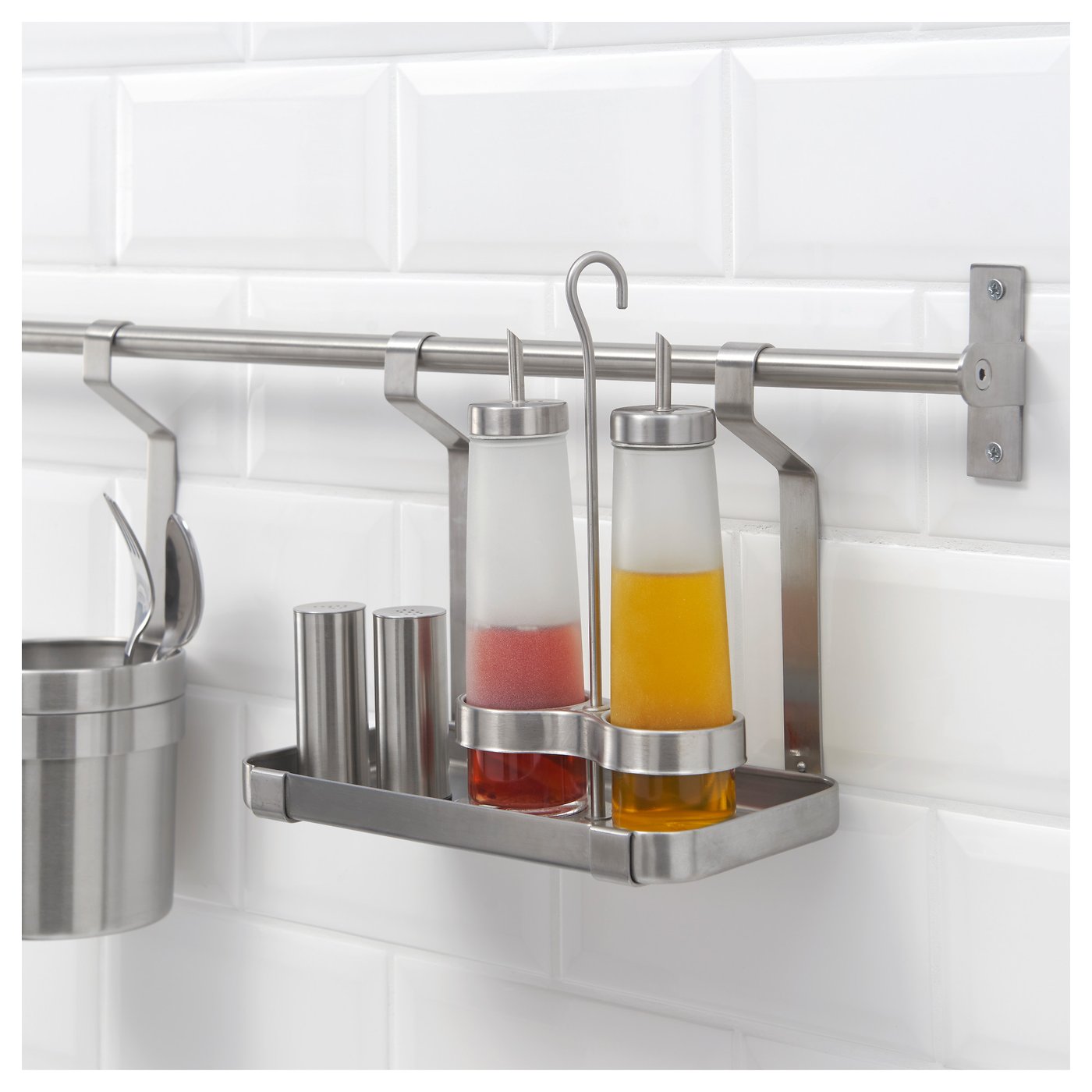GRUNDTAL Stainless Steel Wall Mounted Shelf Rack – 60cm Multi-Use Kitchen Storage, 15kg Capacity
