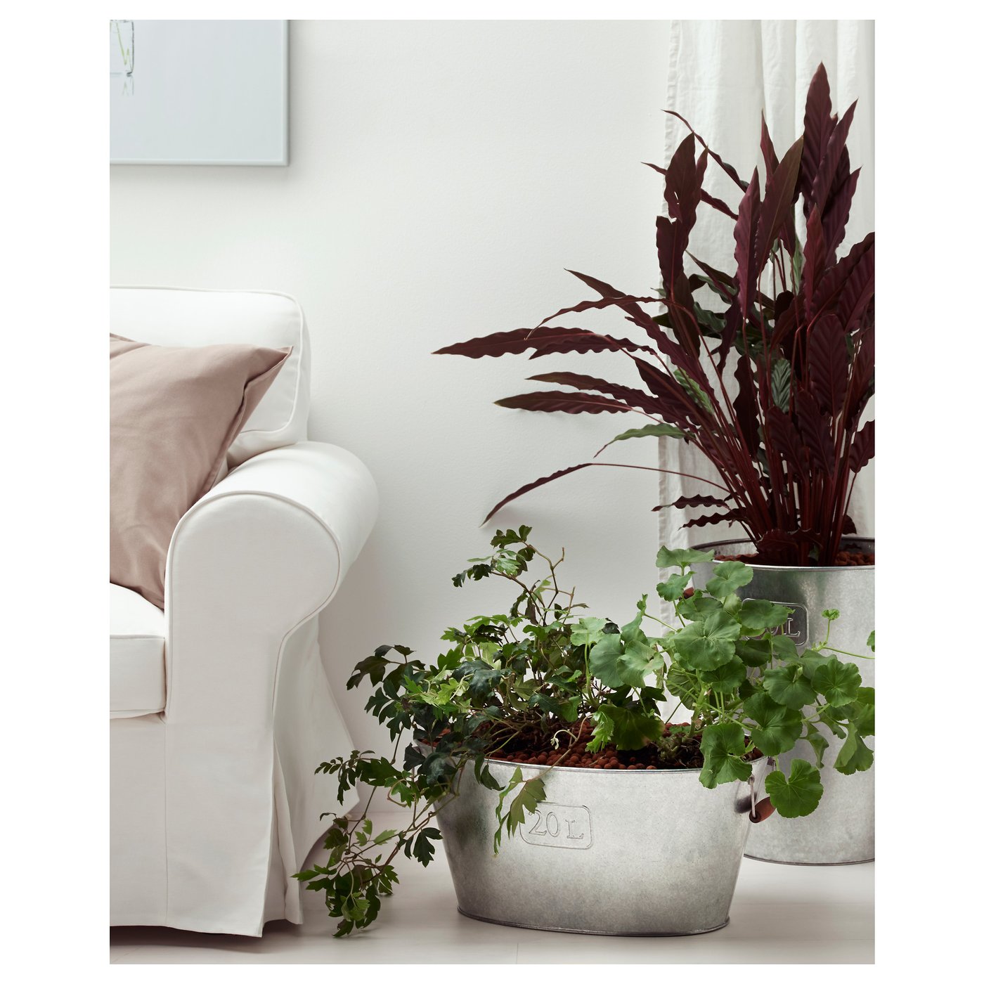 GRÄSLÖK Plant pot In/outdoor/oval galvanised 21 cm IKEA