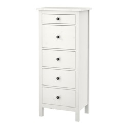 IKEA HEMNES chest of 5 drawers Made of solid wood, which is a hardwearing and warm natural material.