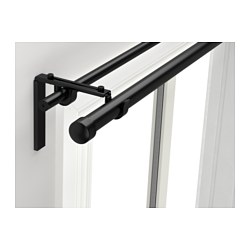 IKEA HUGAD/RÄCKA double curtain rod combination The length is adjustable.