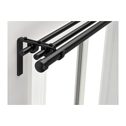 IKEA HUGAD/RÄCKA triple curtain rod combination The length is adjustable.