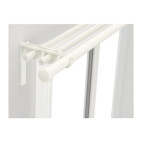 IKEA HUGAD/RÄCKA triple curtain rod combination The length is adjustable.