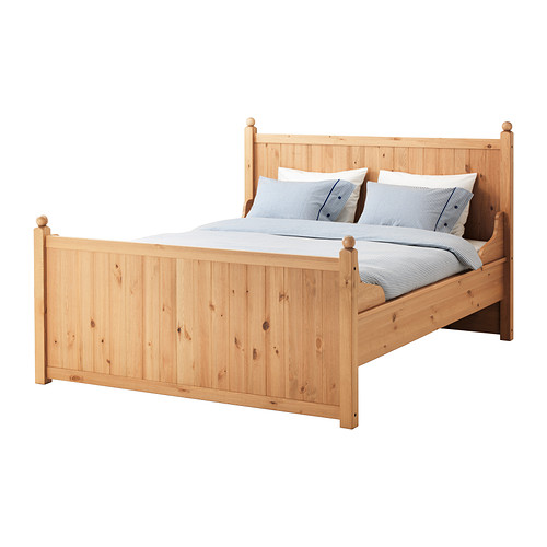 IKEA HURDAL bed frame Made of solid wood, which is a hardwearing and warm natural material.
