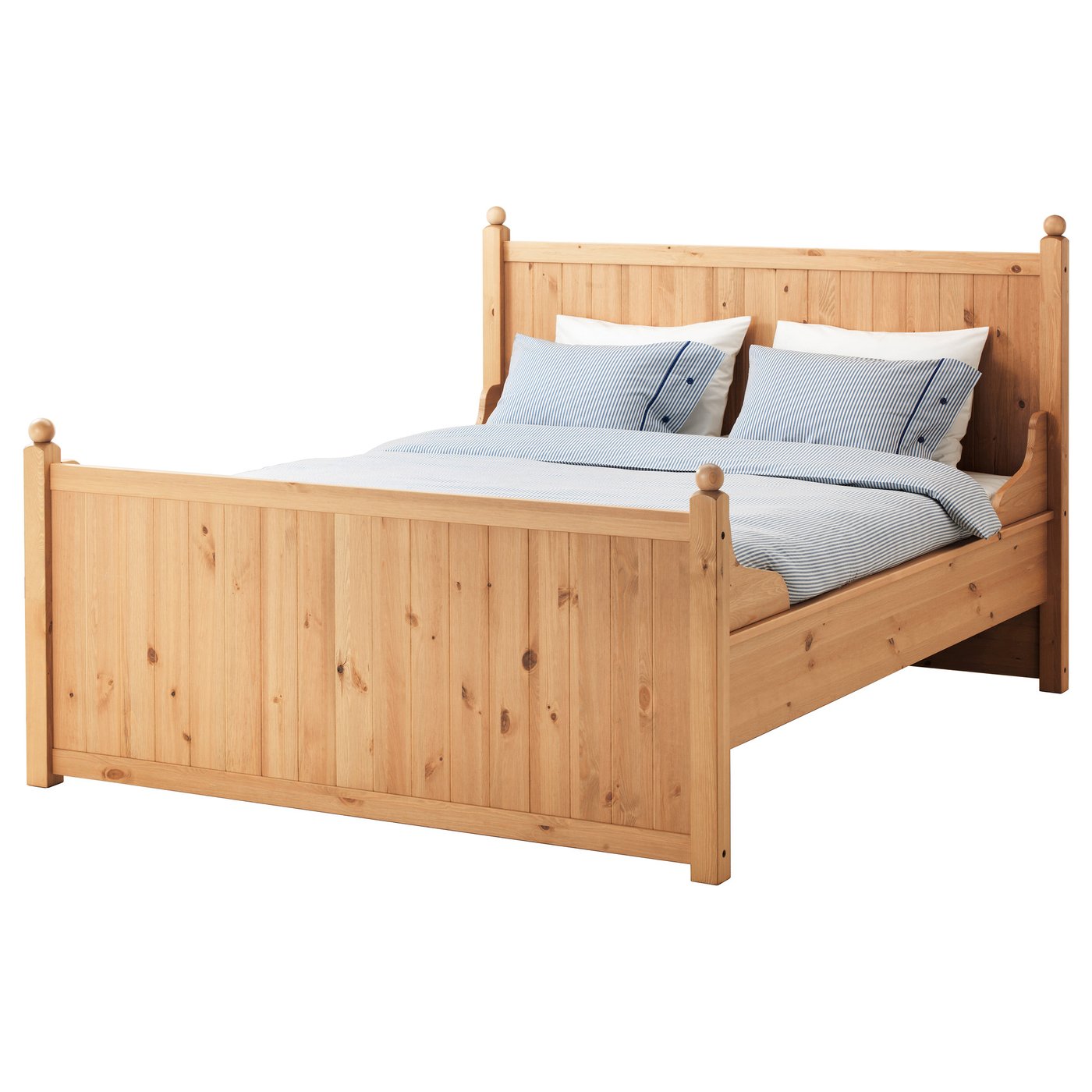 IKEA HURDAL bed frame Made of solid wood, which is a hardwearing and warm natural material.