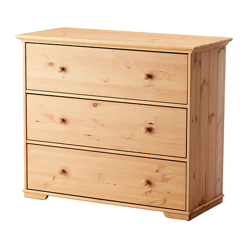 IKEA HURDAL chest of 3 drawers Plenty of room for all your things in the large drawers.