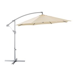 IKEA KARLSÖ parasol, hanging The air vent reduces wind pressure and allows heat to circulate.