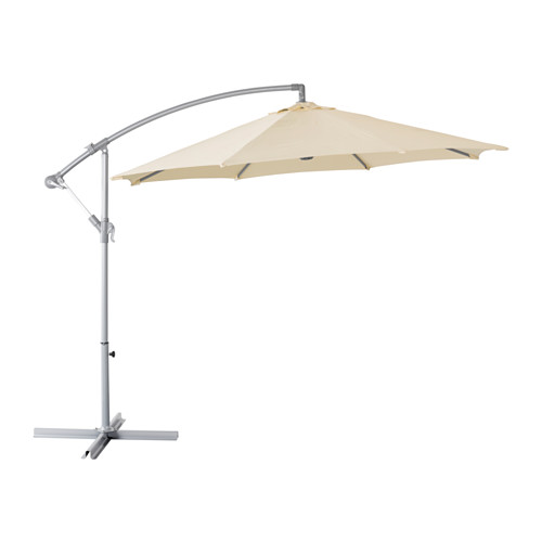 IKEA KARLSÖ parasol, hanging The air vent reduces wind pressure and allows heat to circulate.