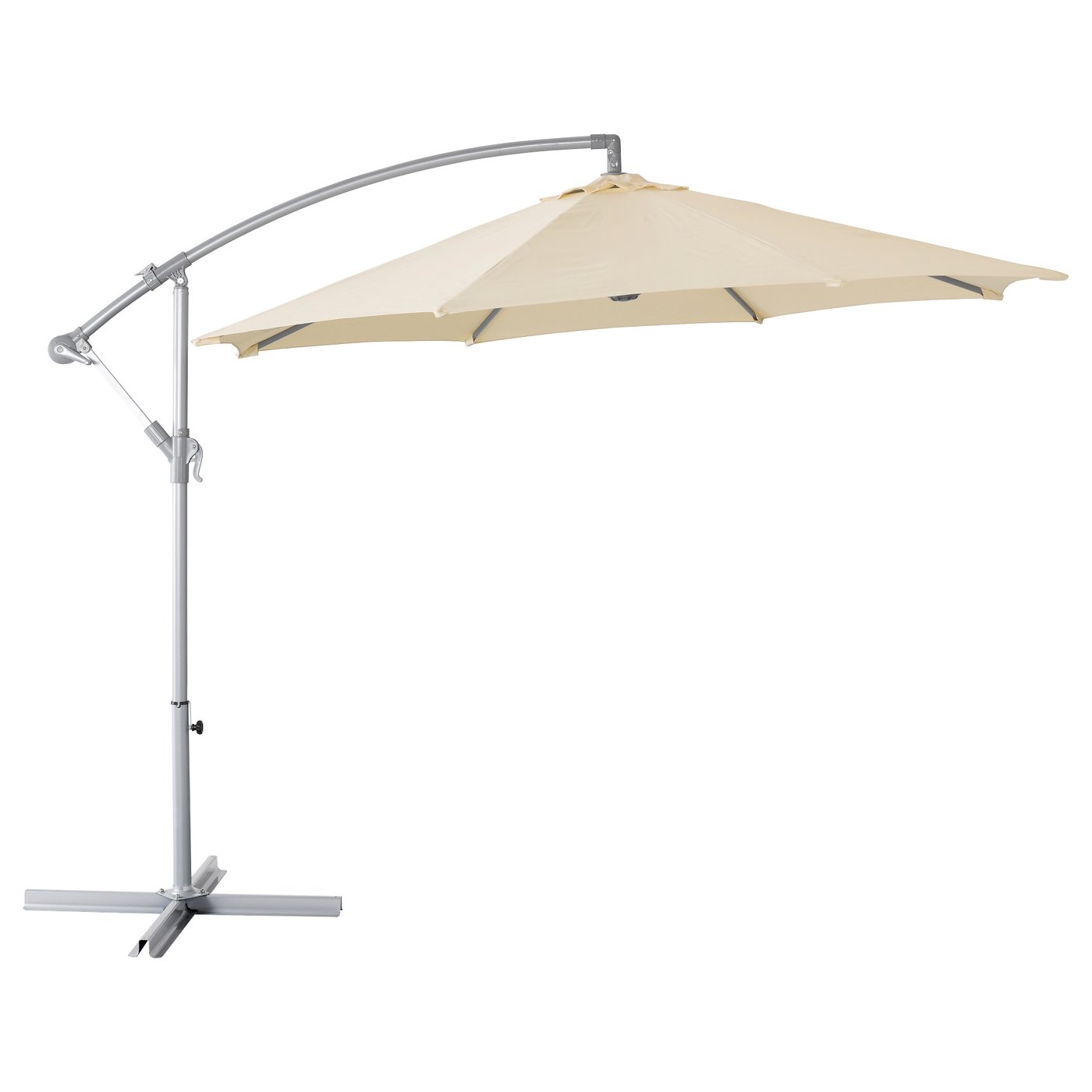 IKEA KARLSÖ parasol, hanging The air vent reduces wind pressure and allows heat to circulate.