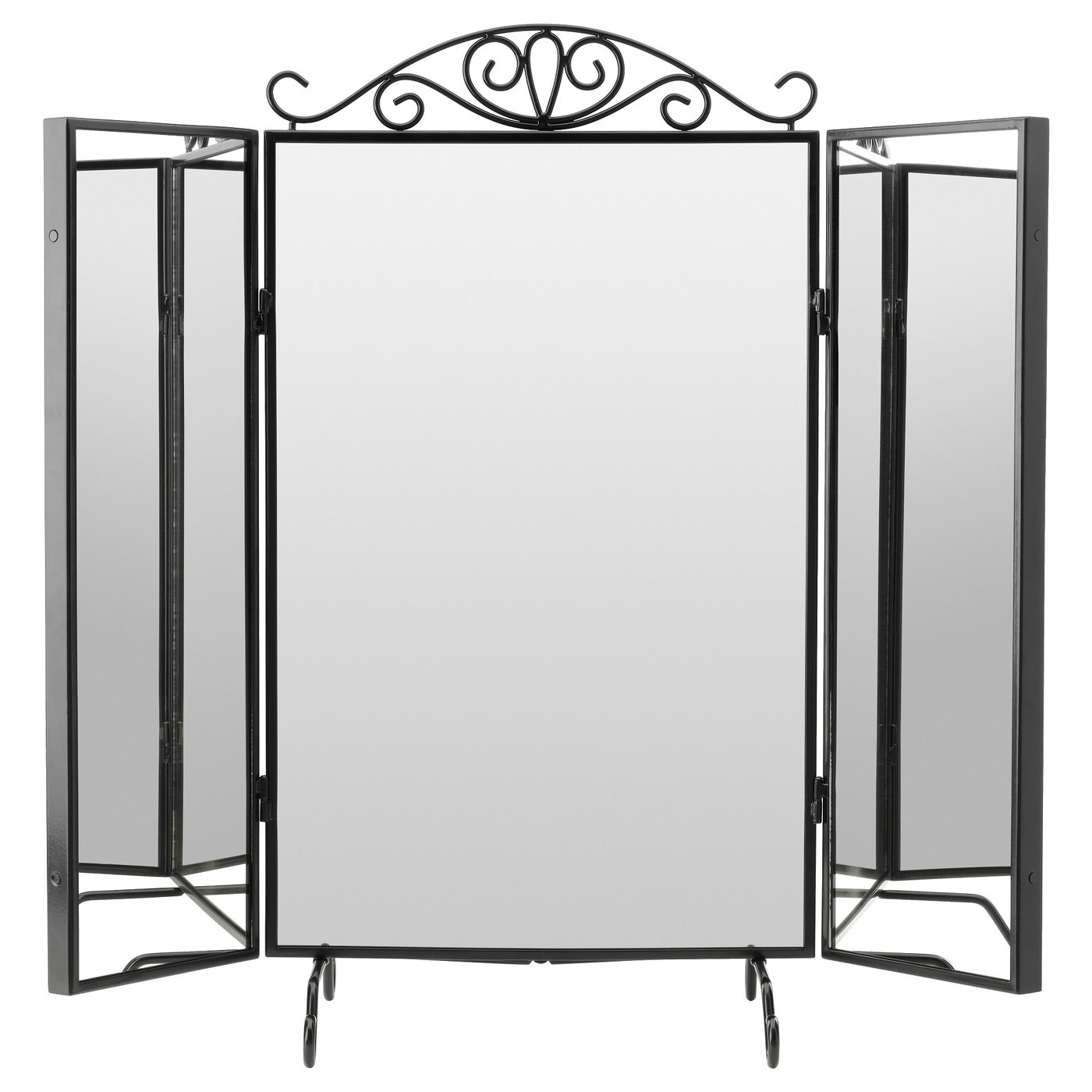 IKEA KARMSUND table mirror You can see yourself from all angles since the sides of the mirror turn.