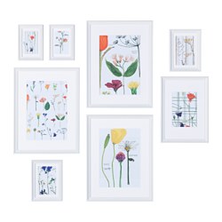 IKEA KNOPPÄNG frame with poster, set of 8
