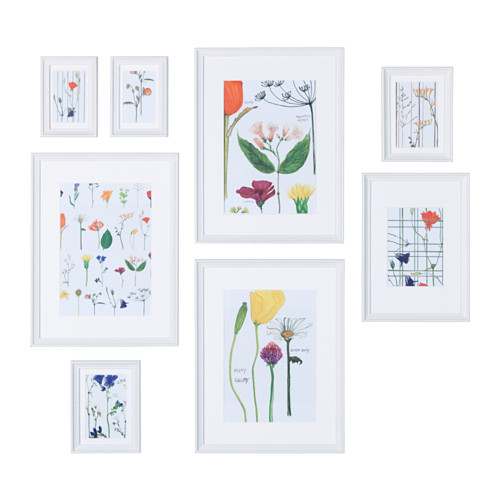 IKEA KNOPPÄNG frame with poster, set of 8