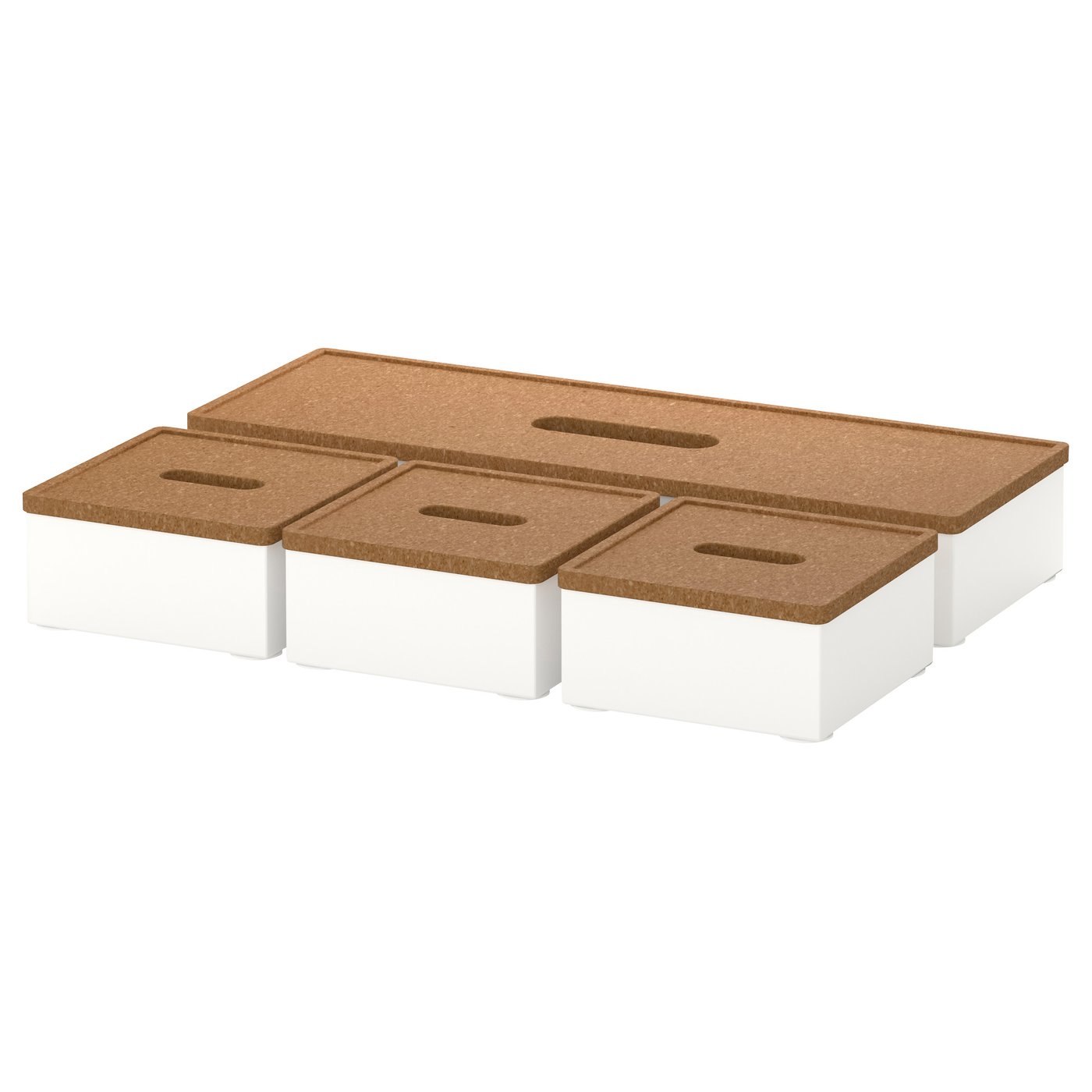 IKEA KVISSLE box with lid, set of 4 Perfect for pens, note pads and business cards.