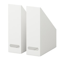 IKEA KVISSLE magazine file set of 2 Easy to pull out and lift as the magazine file has a handle.