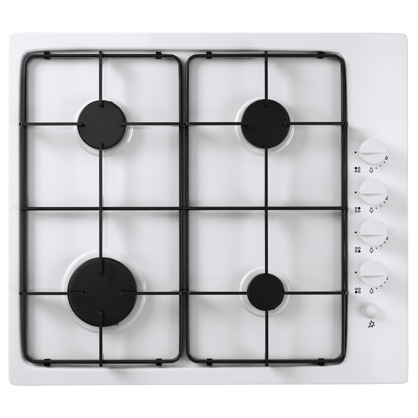 IKEA LAGAN HGA4K gas hob Removable pan supports for easy cleaning.