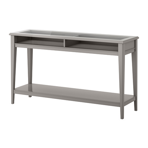 LIATORP Console table - grey/glass - IKEA