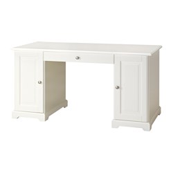 IKEA LIATORP desk You can fit a computer in the cabinet, since the shelf is adjustable.