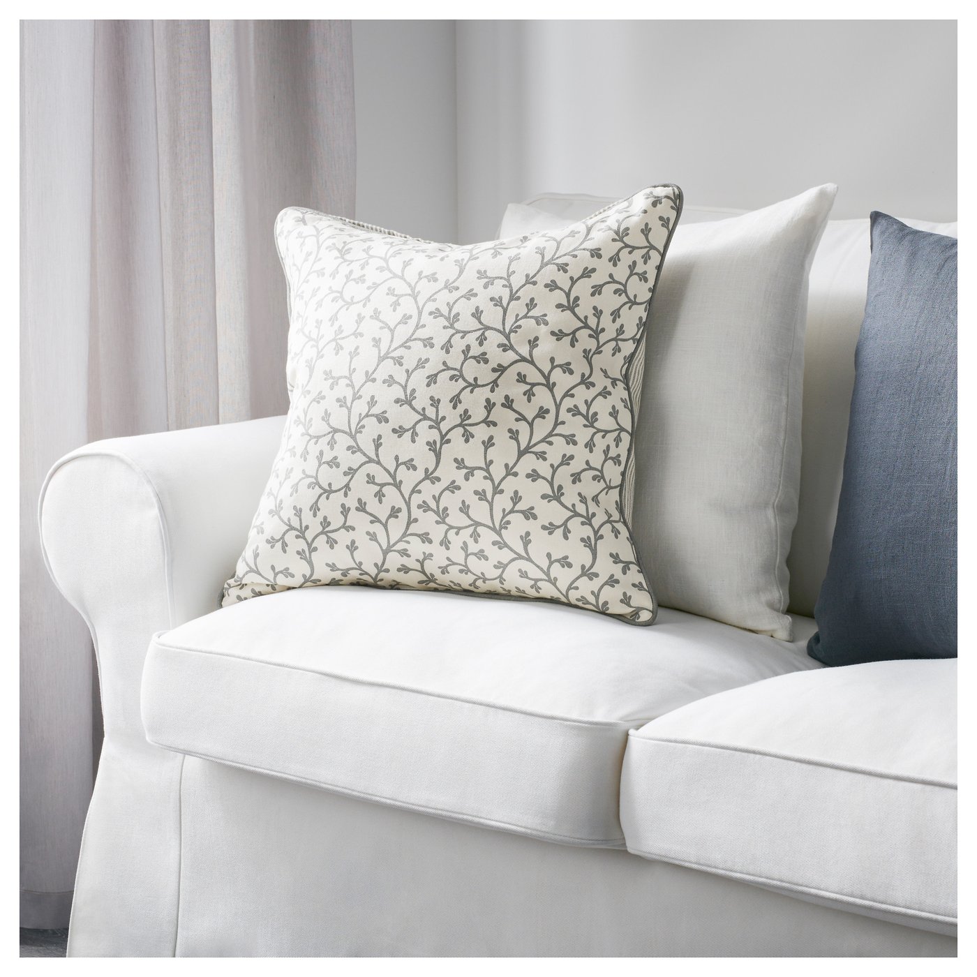 LUNGRT Cushion cover Grey white 50x50 cm IKEA