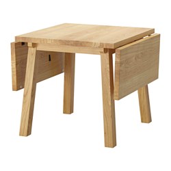 IKEA MÖCKELBY drop-leaf table The plank expression is enhanced by the design on the edges.