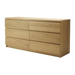 IKEA MALM chest of 6 drawers Smooth running drawers with pull-out stop.