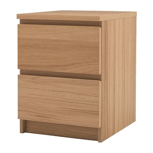 MALM Chest of 2 drawers oak veneer IKEA