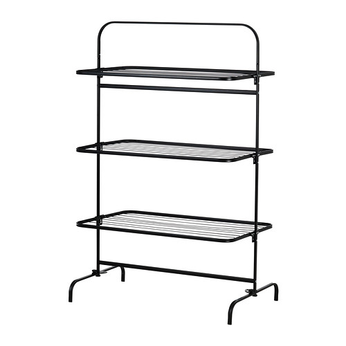 MULIG Drying rack 3 levels, in/outdoor black, IKEA