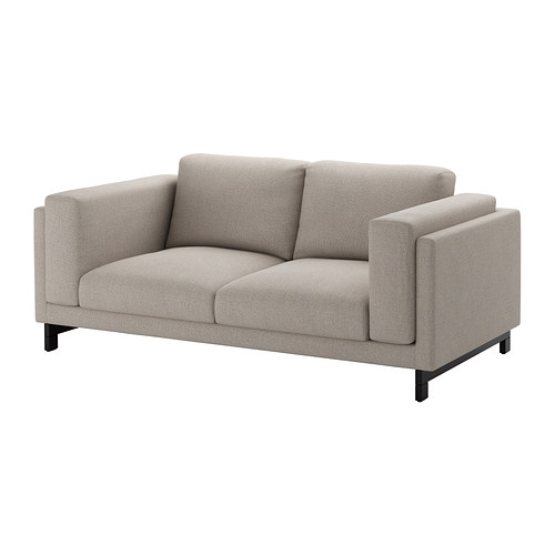 IKEA NOCKEBY two-seat sofa Heavy, hard-wearing fabric with structure, yarn dyed in different shades.
