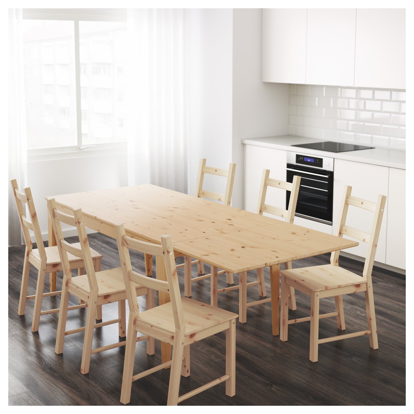 NORNÄS Dropleaf table Pine 161/221x88 cm IKEA