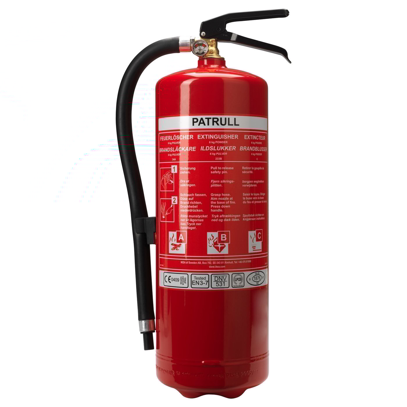 IKEA PATRULL fire extinguisher, dry powder