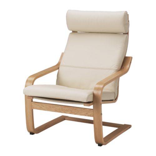 POÄNG Armchair Glose eggshell, oak veneer IKEA
