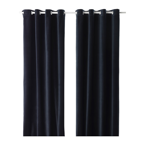 IKEA SANELA curtains, 1 pair Cotton velvet gives depth to the colour and softness to the touch.