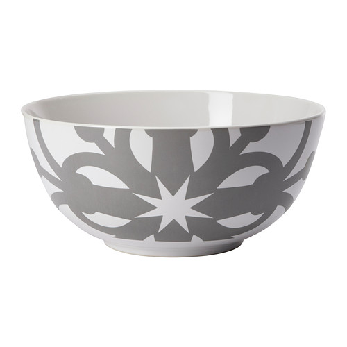 SKÄCK serv bowl 22 white/grey