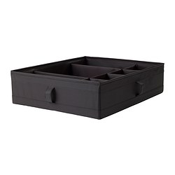 IKEA SKUBB box with compartments Easy to pull out as the box has a handle on the side.