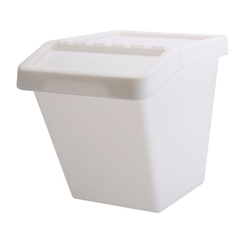 SORTERA Waste sorting bin with lid IKEA Folding lid for easy access of the contents in a stack of boxes. 