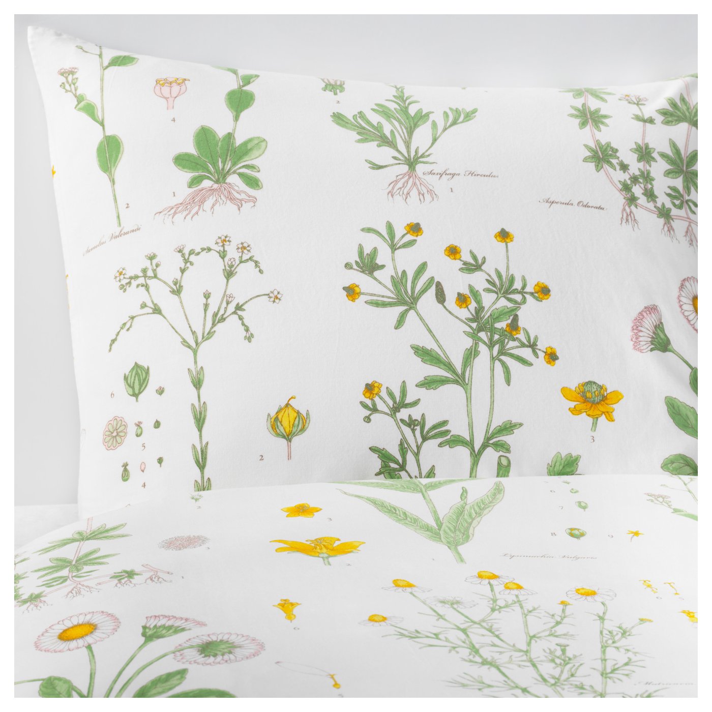 IKEA STRANDKRYPA quilt cover and 4 pillowcases Concealed press studs keep the quilt in place.