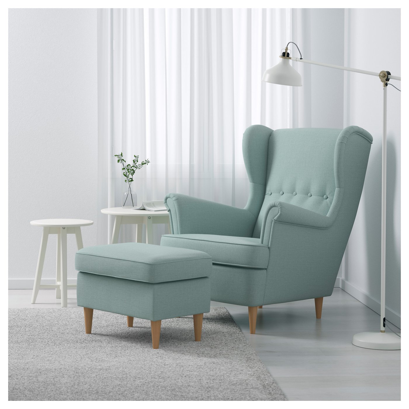 STRANDMON Wing Chair Skiftebo Light Turquoise IKEA STRANDMON Wing Chair Skiftebo Light Turquoise IKEA