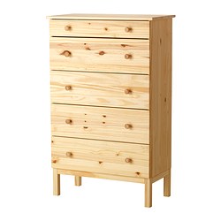 IKEA TARVA chest of 5 drawers Made of solid wood, which is a hardwearing and warm natural material.