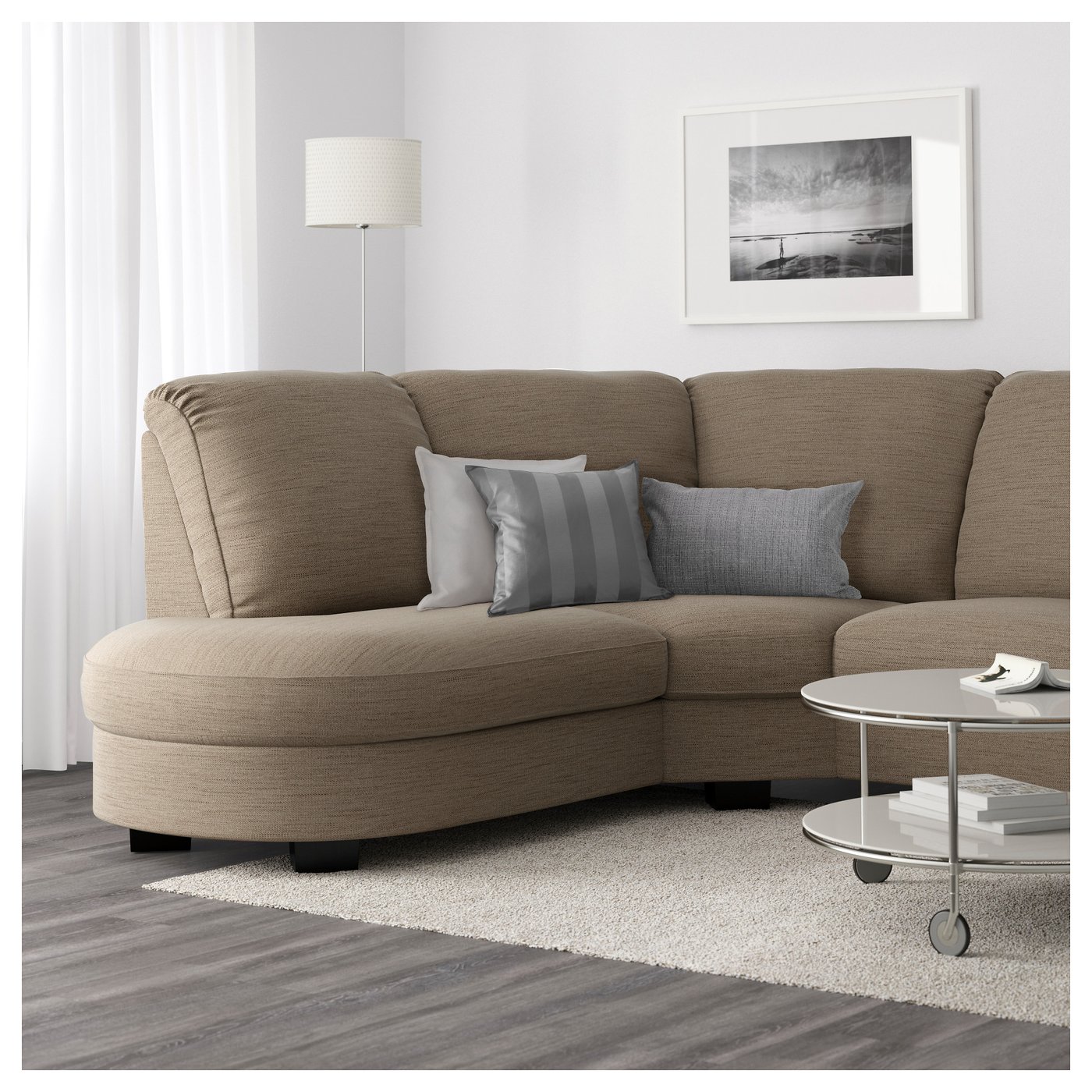 TIDAFORS Corner Sofa With Arm Right Hensta Light Brown IKEA