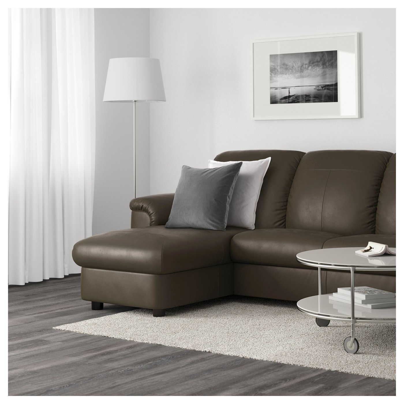 TIMSFORS Two Seat Sofa With Chaise Longue Mjuk Kimstad Dark Green