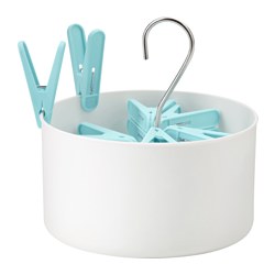 IKEA TORKIS peg basket with 30 clothes pegs