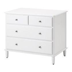IKEA TYSSEDAL chest of 4 drawers Smooth running drawers with pull-out stop.
